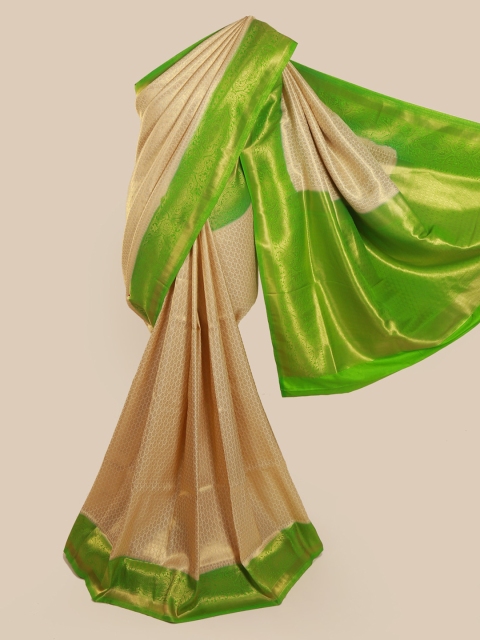 

Pothys Cream-Coloured & Green Art Silk Woven Design Banarasi Saree