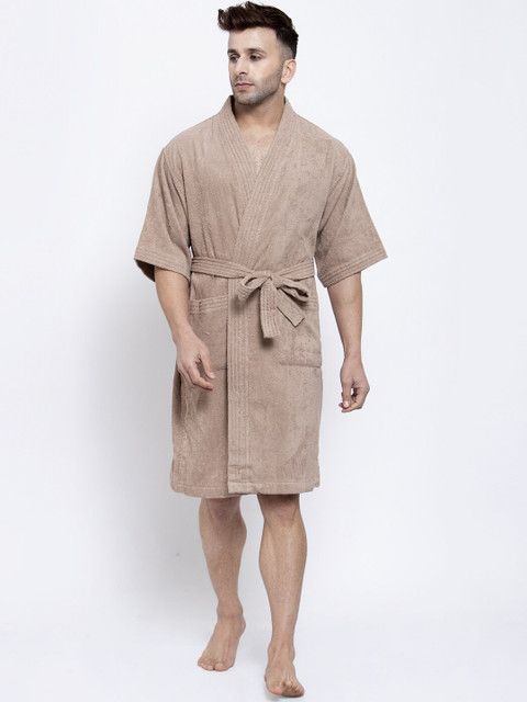 

Trident Unisex Beige Self-Design 300 GSM Bath Robe