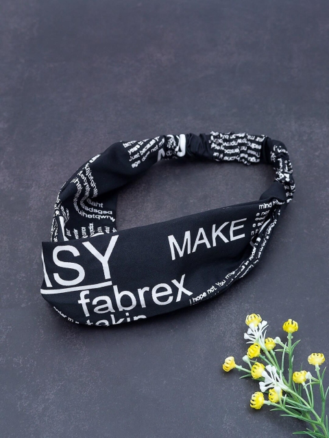 

Golden Peacock Women Blue Printed Knot Design Elasticated Headband