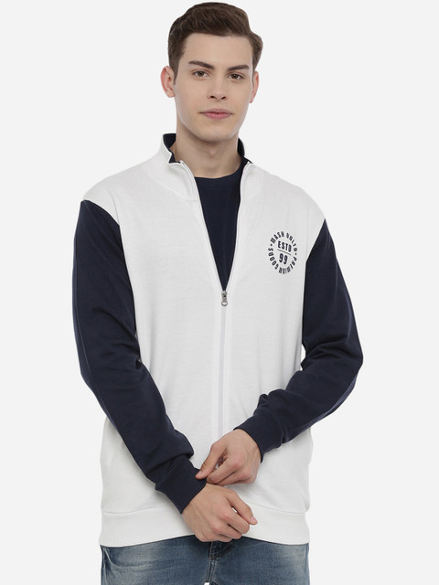 

MASH UNLIMITED Men White Solid Sweatshirt