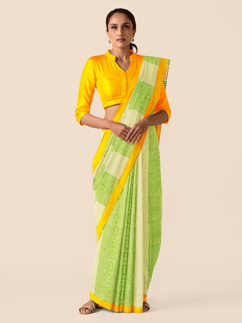 

Taneira Multicoloured Pure Cotton Striped Taant Saree, Multi
