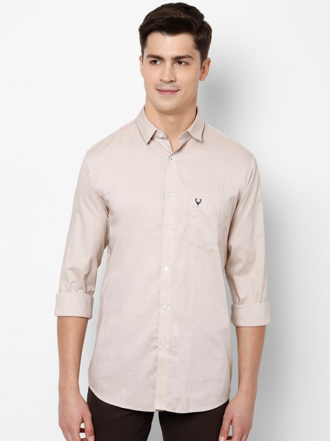 

Allen Solly Men Beige Slim Fit Solid Casual Shirt