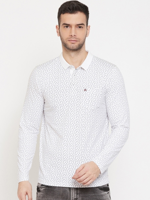

Crimsoune Club Men White Printed Polo Collar T-shirt