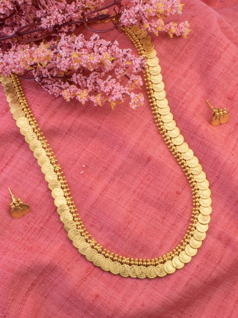 

Alankruthi Antique Gold-Plated Coin-Beaded Temple Sustainable Jewellery Set
