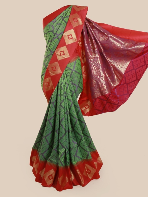 

Pothys Green Printed Art Silk Saree
