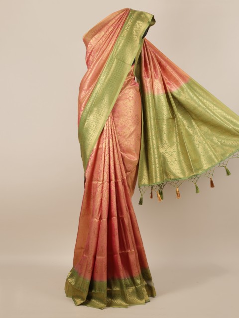 

Pothys Pink Woven Design Jute Silk Saree