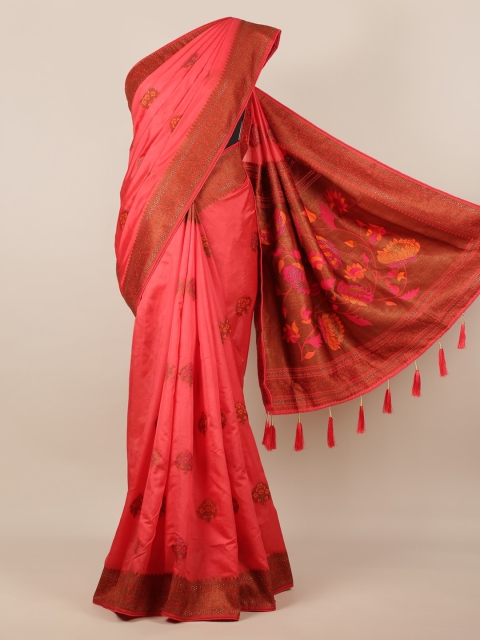 

Pothys Red Woven Design Jute Silk Saree