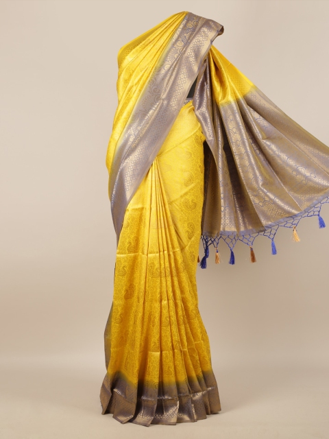 

Pothys Yellow Woven Design Jute Silk Saree