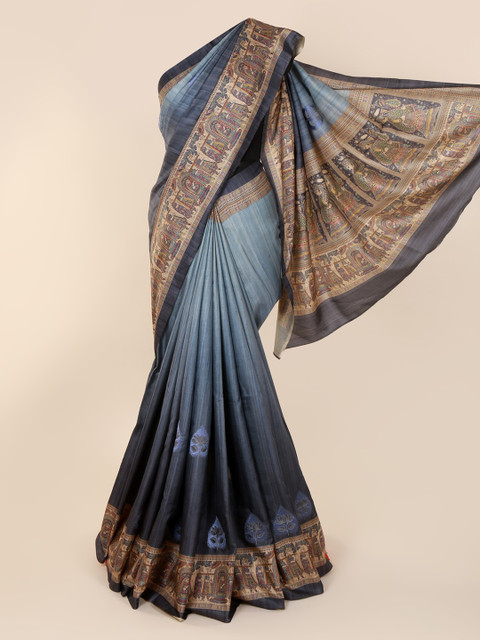 

Pothys Grey Printed Jute Cotton Saree