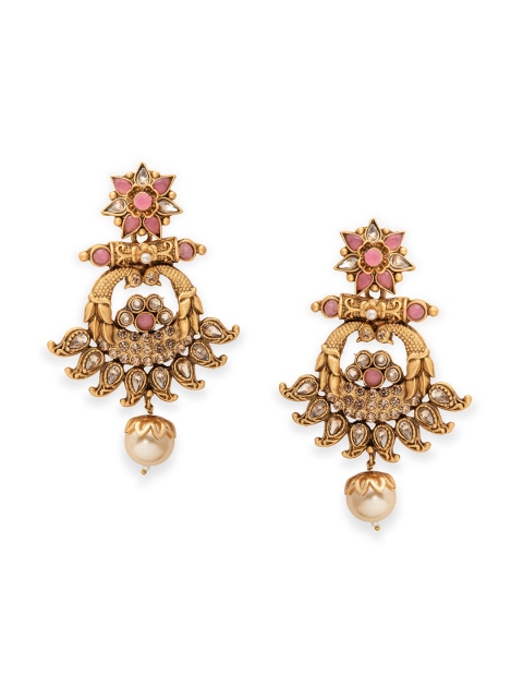 

Rangriti Pink Floral Drop Earrings