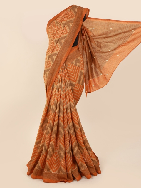 

Pothys Orange Woven Design Jute Cotton Saree