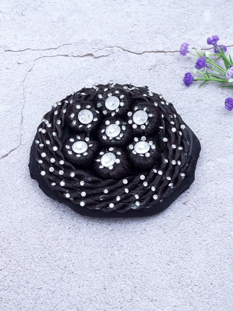 

Golden Peacock Black Embellished Ponytail Holders