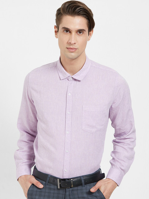 

Solemio Men Lavender Regular Fit Solid Casual Shirt