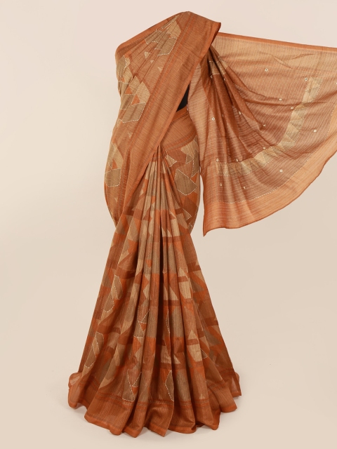 

Pothys Orange Printed Jute Cotton Saree