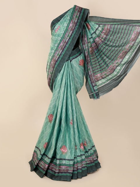 

Pothys Green Printed Jute Cotton Saree