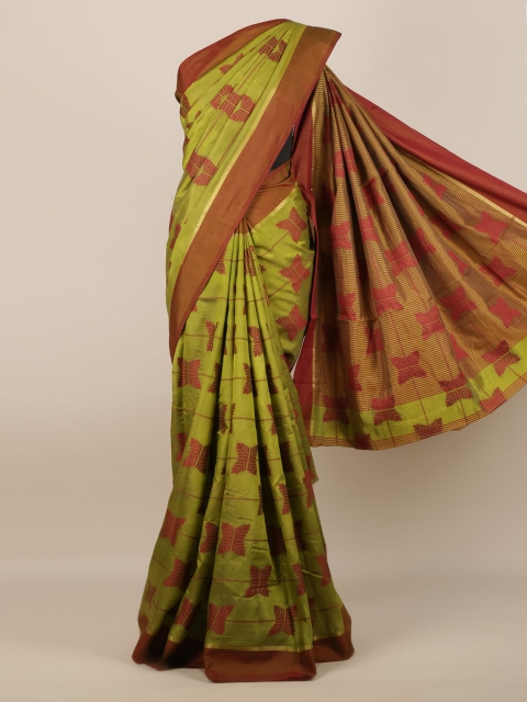 

Pothys Green Woven Design Jute Silk Saree