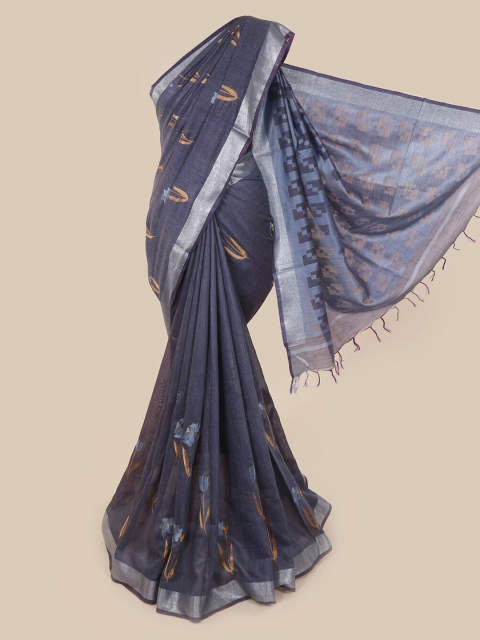 

Pothys Blue Woven Design Jute Cotton Saree