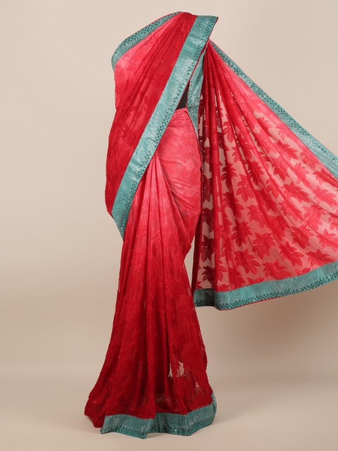 

Pothys Red Woven Design Net Saree