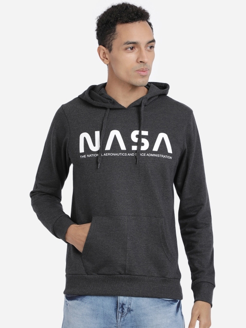 

MASH UNLIMITED Men Grey Printed Hooded Sweatshirt