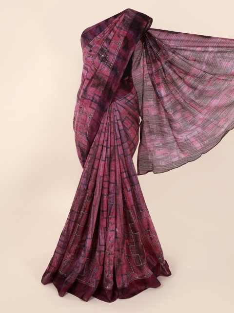 

Pothys Purple Checked Jute Cotton Saree