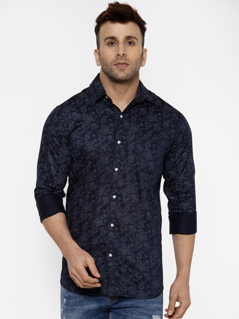 

cape canary Men Blue Regular Fit Printed Casual Shirt
