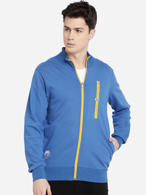 MASH UNLIMITED Men Blue Solid Sweatshirt