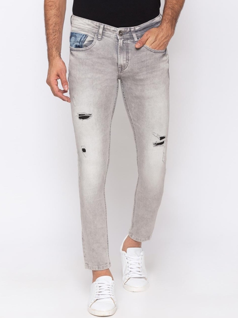 

SPYKAR Men Grey Slim Fit Low-Rise Low Distress Jeans