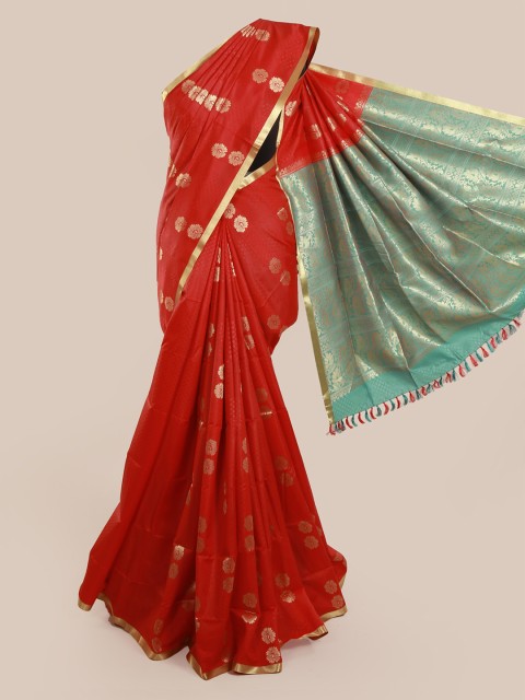 

Pothys Red Woven Design Art Silk Saree