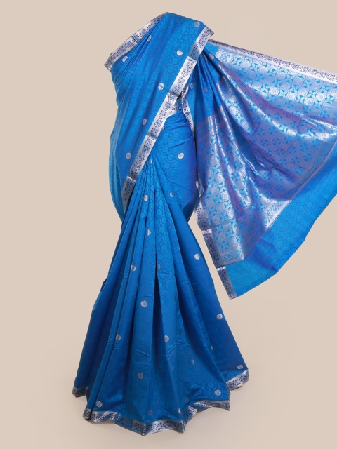 

Pothys Blue Printed Art Silk Saree