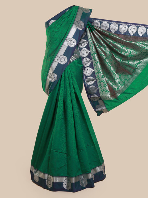 

Pothys Green Solid Art Silk Saree