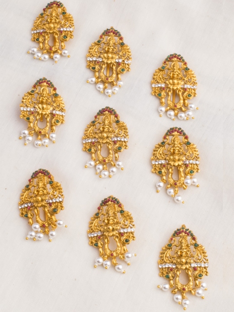 

Alankruthi Set of 9 Gold-Toned Beaded Hair Accessory Set