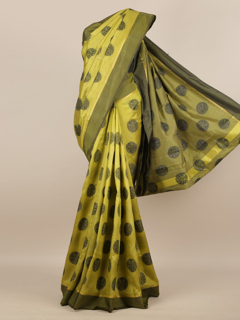 

Pothys Green Woven Design Jute Silk Saree