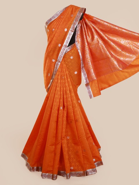 

Pothys Orange Woven Design Art Silk Saree