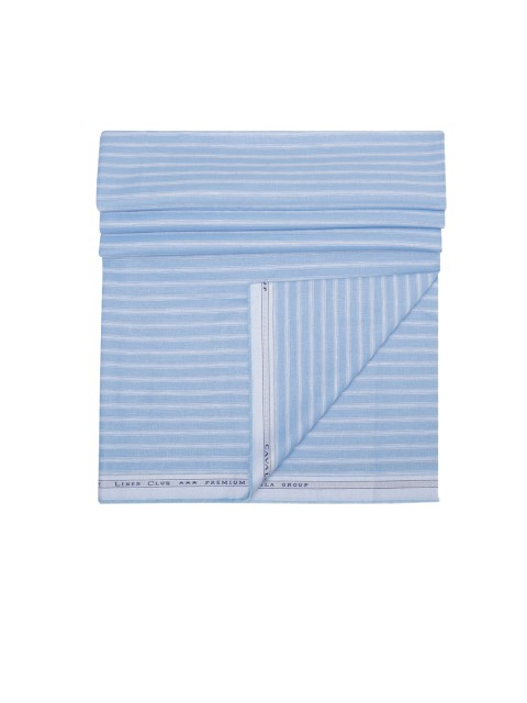 

CAVALLO by Linen Club Men Blue & White Striped Shirt Clothing Fabric