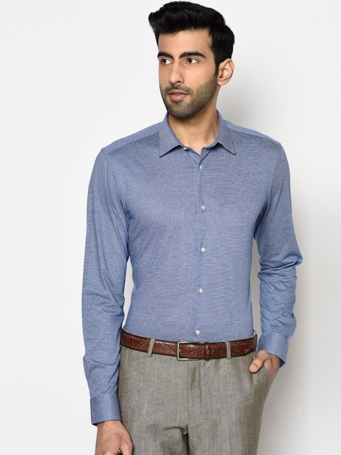 

Blackberrys Men Blue Slim Fit Self Design Casual Shirt