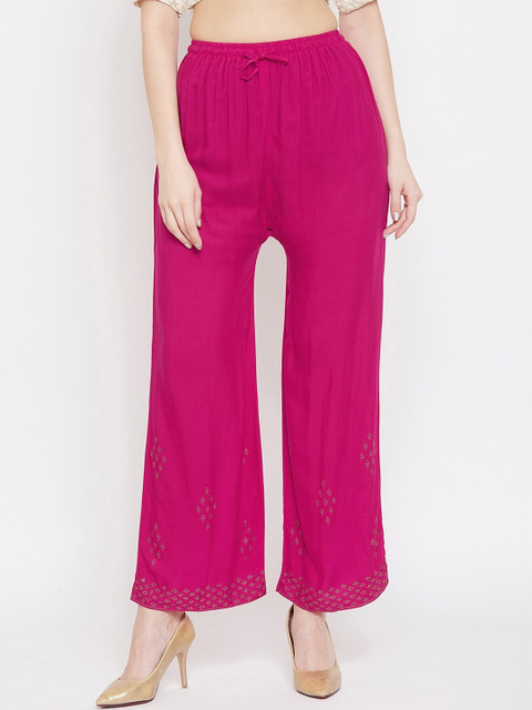 

Clora Creation Women Magenta Solid Wide Leg Palazzos