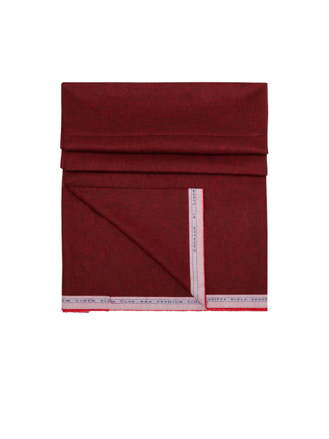 

CAVALLO by Linen Club Men Red Woven Design Shirting Fabric