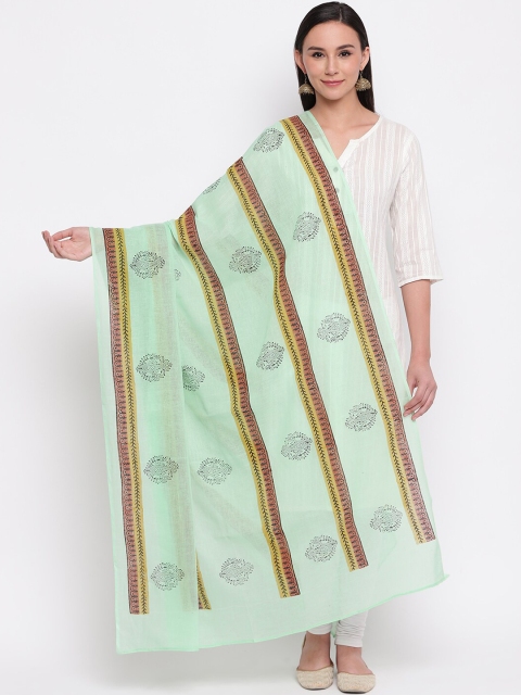 

Shakumbhari Green & Mustard Printed Dupatta