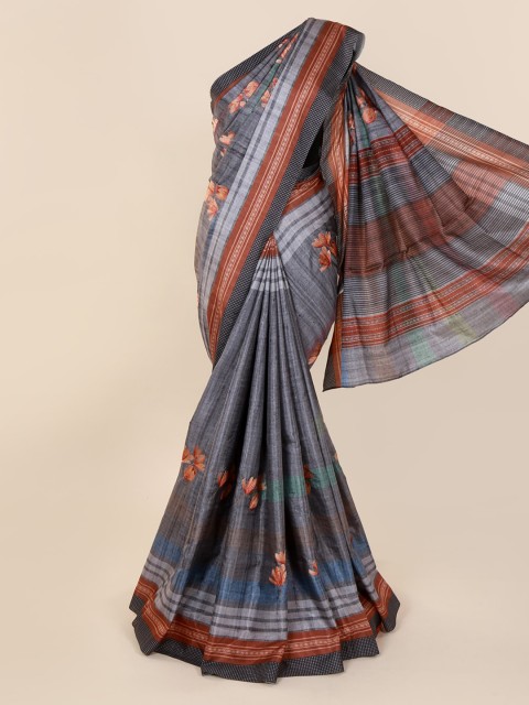 

Pothys Grey Printed Jute Cotton Saree