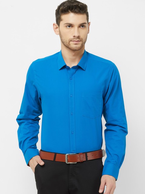 

Solemio Men Blue Regular Fit Solid Formal Shirt