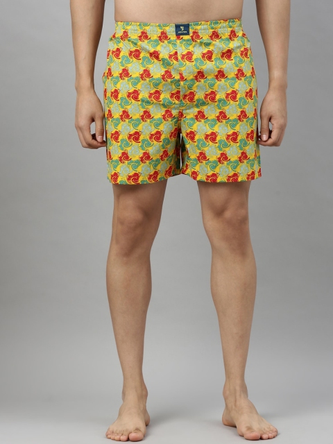 

Joven Men Yellow & Red Printed Boxer