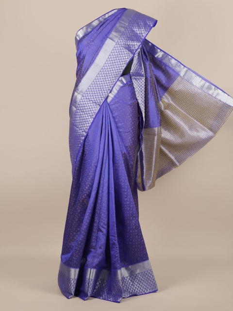 

Pothys Blue Woven Design Jute Silk Saree