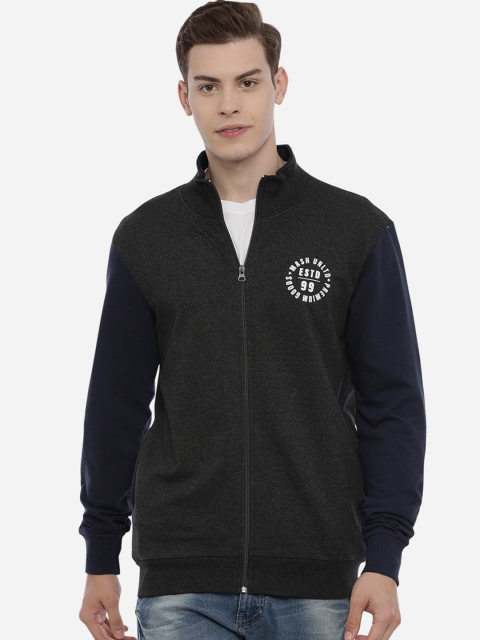 

MASH UNLIMITED Men Charcoal Solid Sweatshirt