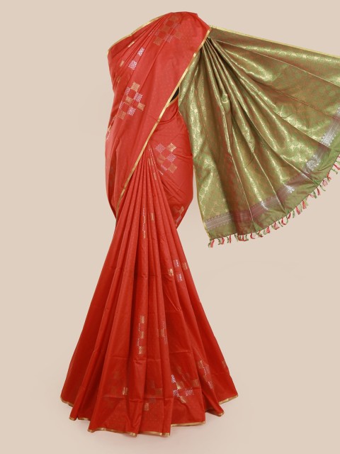 

Pothys Orange Woven Design Art Silk Saree