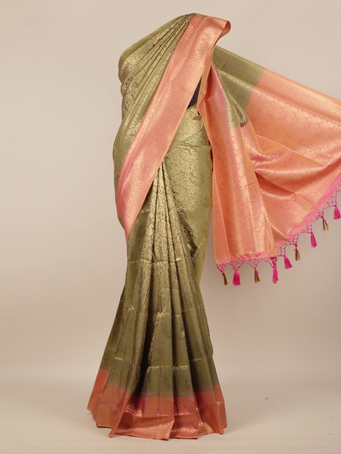 

Pothys Gold-Toned Woven Design Jute Silk Saree