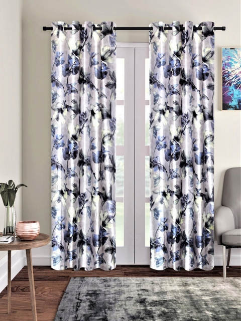 

Home Sizzler Grey & Blue Set of 2 Curtains