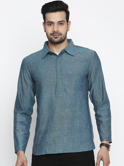 

Vivids India Men Blue Solid Kurta
