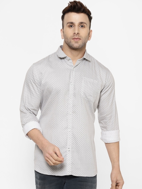 

cape canary Men Grey & Black Regular Fit Printed Casual Shirt