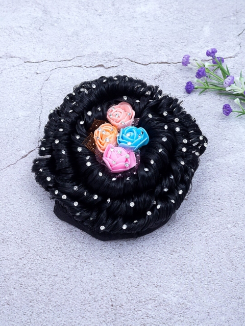 

Golden Peacock Black Embellished Ponytail Holders