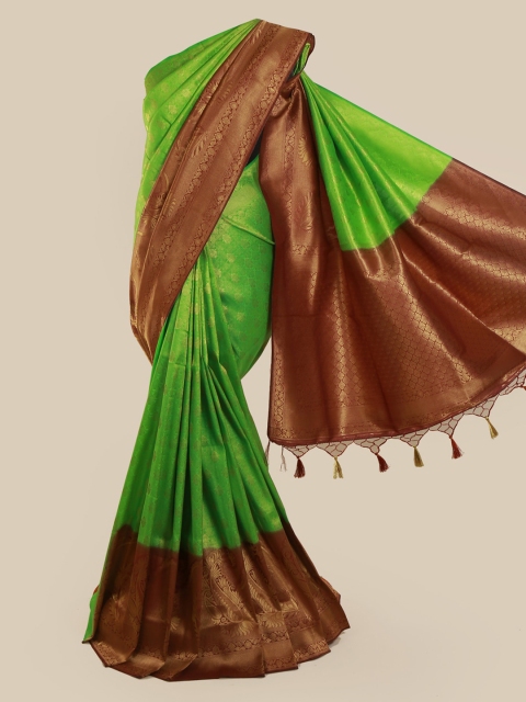 Pothys Green & Maroon Art Silk Woven Design Banarasi Saree